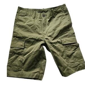 Lands' End Men’s Cargo Shorts Size 30 Olive Green Army Military Hiking 22 Inch